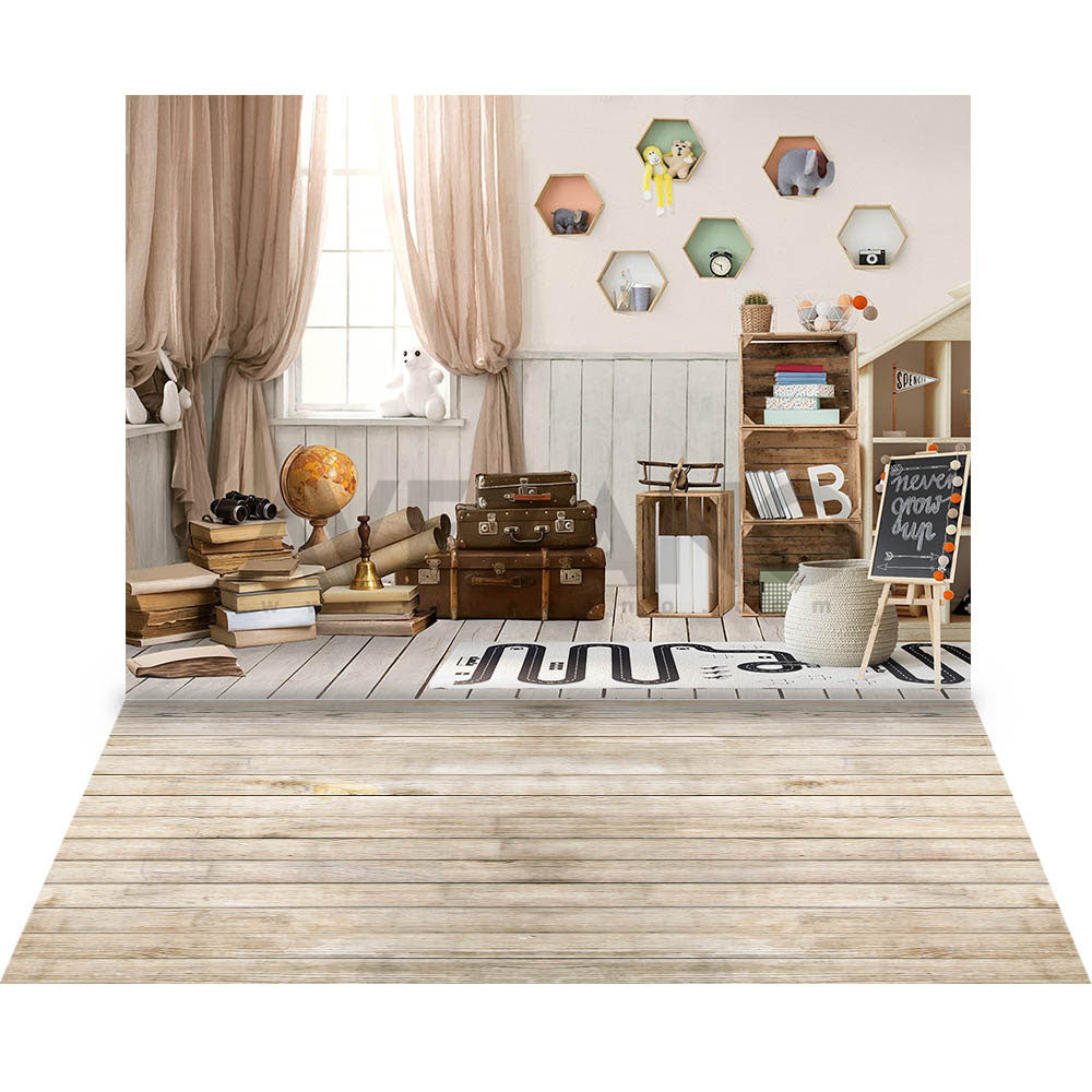 Avezano Back to School Book Globe Room 2 pcs Set Backdrop-AVEZANO